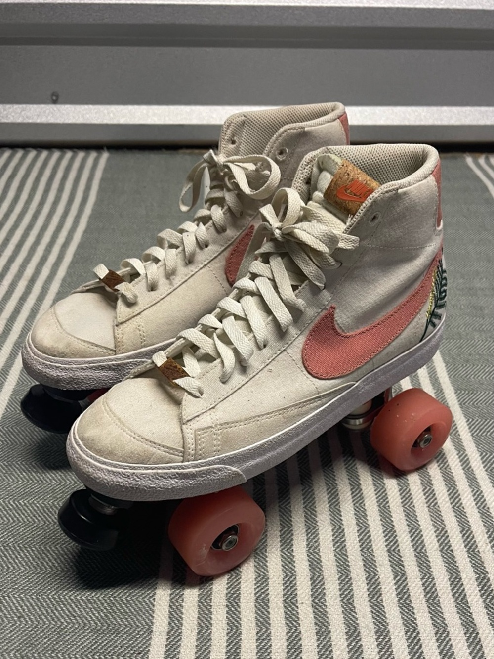 Custom Nike Blazer Mid ‘77 SE Catechu Quad Roller‎ Skates Size 10.5